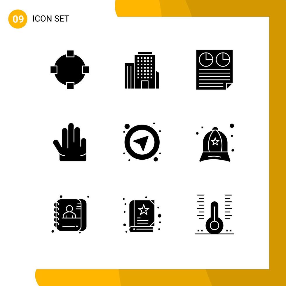 universell ikon symboler grupp av 9 modern fast glyfer av användare navigering sida gränssnitt fyra redigerbar vektor design element