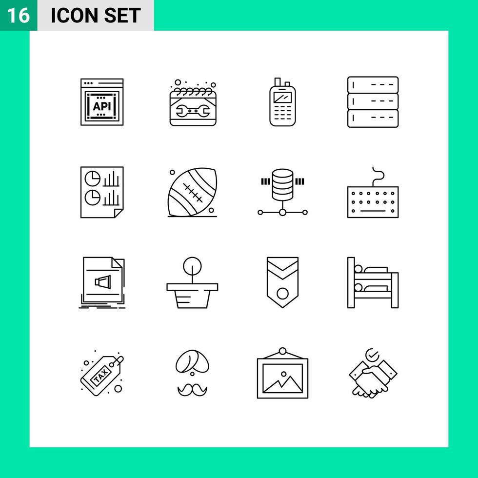 16 användare gränssnitt översikt packa av modern tecken och symboler av analys enheter skruvnyckel data trådlös redigerbar vektor design element