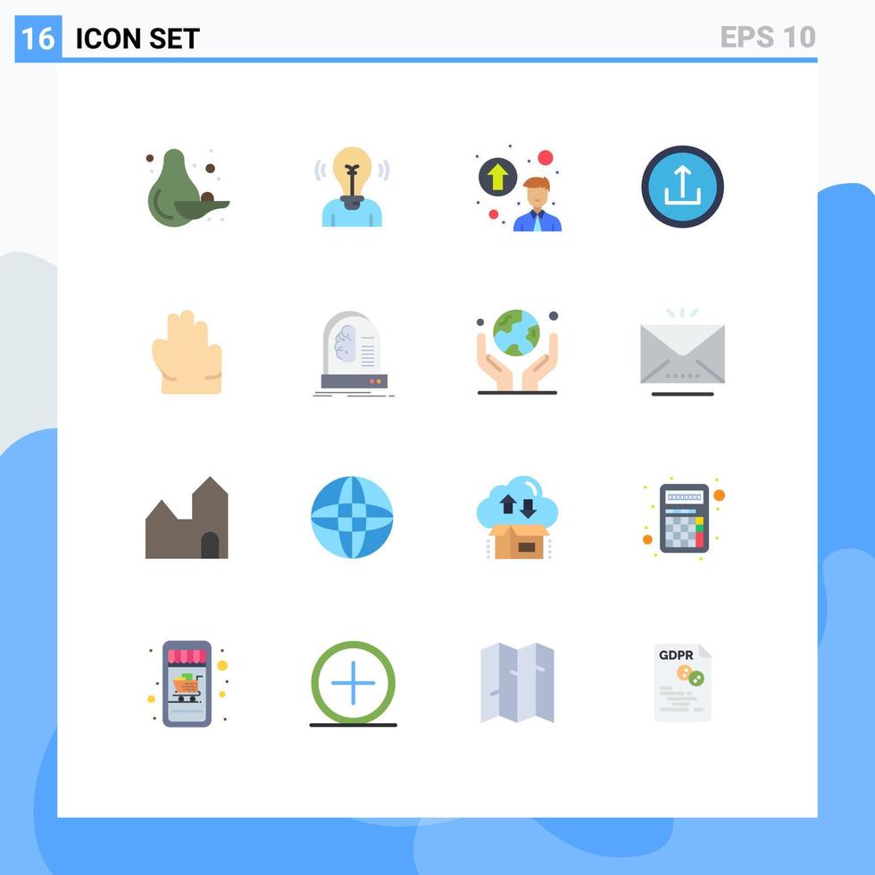 16 universell platt färger uppsättning för webb och mobil tillämpningar hand navigering personlig upp gradering mobil grundläggande redigerbar packa av kreativ vektor design element
