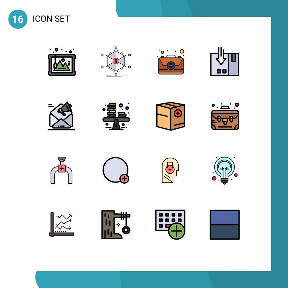 uppsättning av 16 modern ui ikoner symboler tecken för service logistisk Resurser leverans utrustning redigerbar kreativ vektor design element