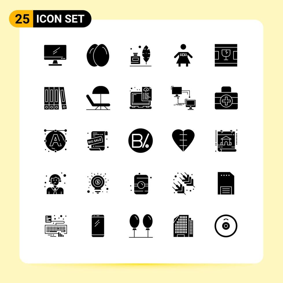 25 kreativ ikoner modern tecken och symboler av glas bruten adobe kvinna rosett slips redigerbar vektor design element