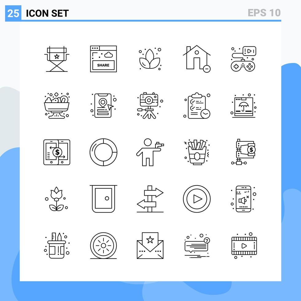 modern 25 linje stil ikoner översikt symboler för allmän använda sig av kreativ linje ikon tecken isolerat på vit bakgrund 25 ikoner packa vektor