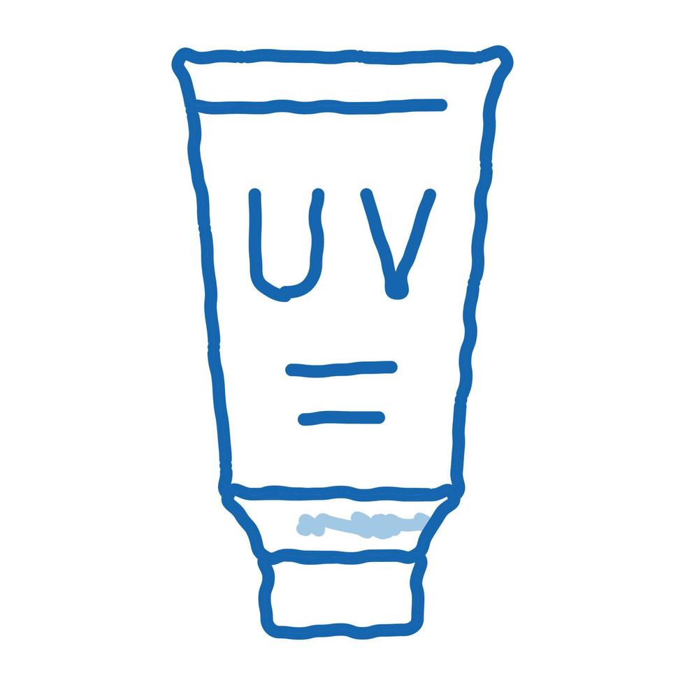uv-schutzsalbe doodle symbol hand gezeichnete illustration vektor