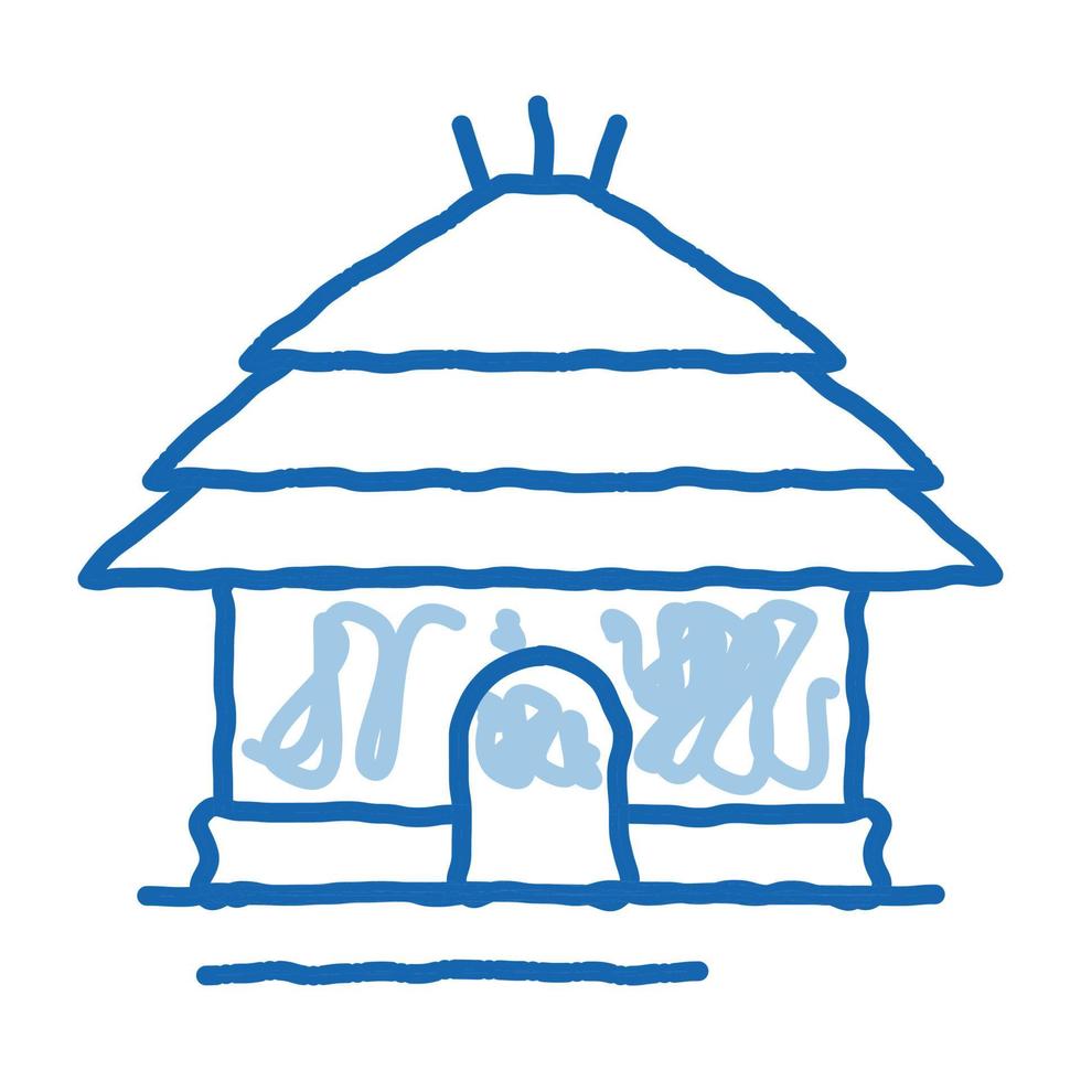 Safari-Haus-Doodle-Symbol handgezeichnete Illustration vektor