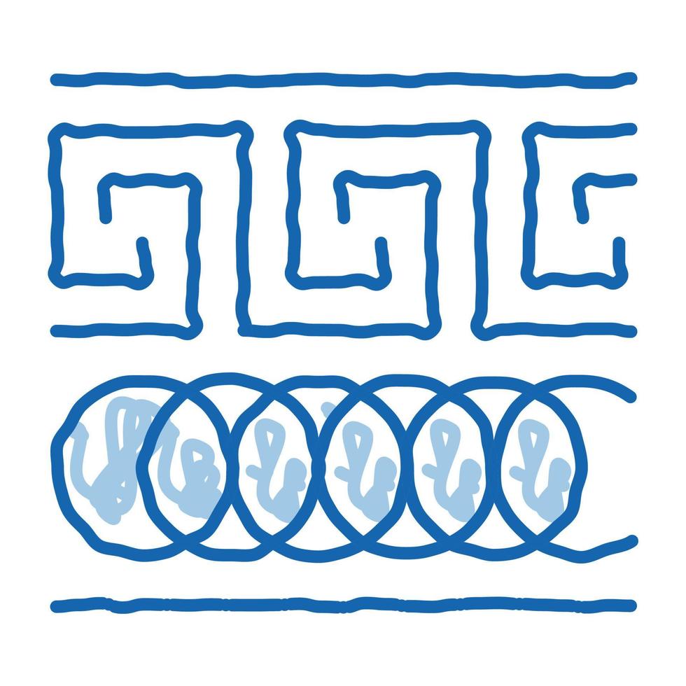 griechische verzierung gekritzel symbol hand gezeichnete illustration vektor