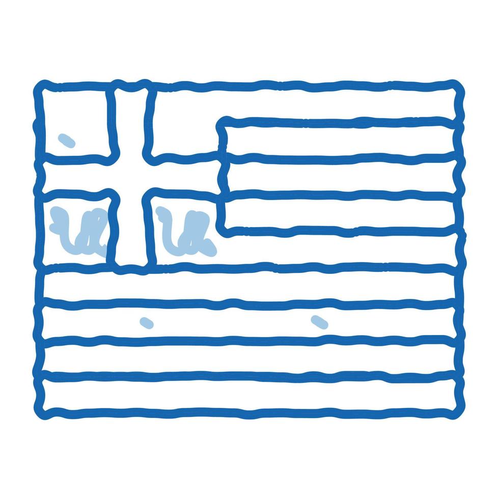 flagga av grekland klotter ikon hand dragen illustration vektor