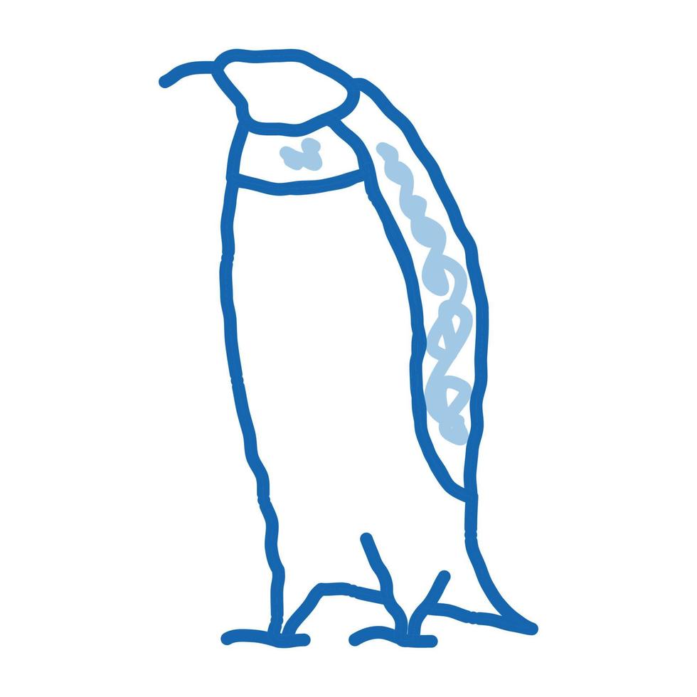 Pinguin-Vogel-Doodle-Symbol handgezeichnete Illustration vektor