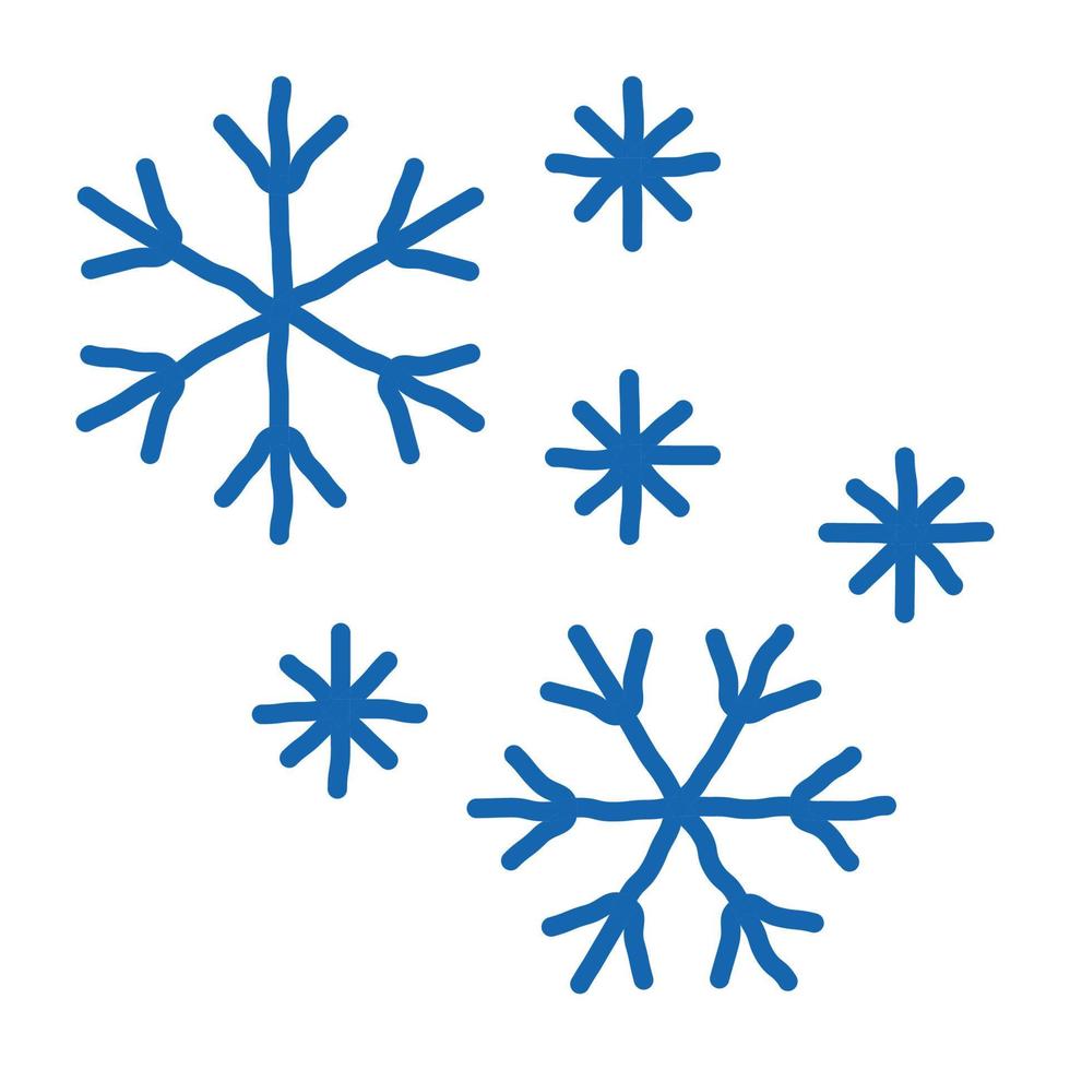 Schneeflocken doodle Symbol handgezeichnete Abbildung vektor