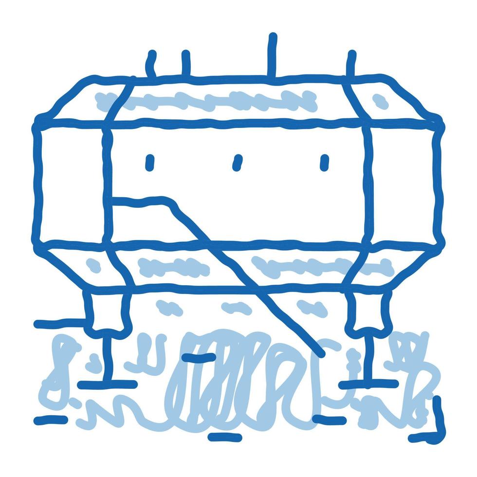 polarstation doodle symbol handgezeichnete illustration vektor