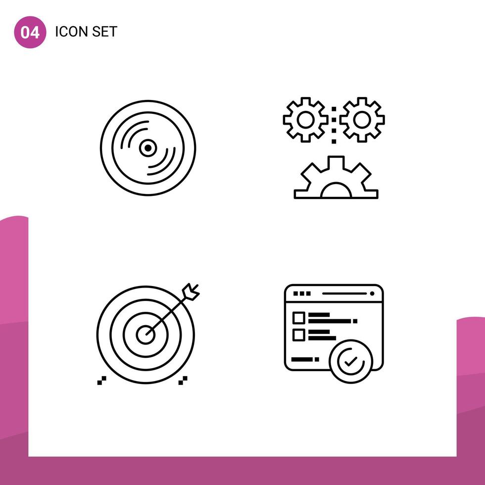 4 universell linje tecken symboler av CD syfte utbildning teknik vetenskap kontanter redigerbar vektor design element