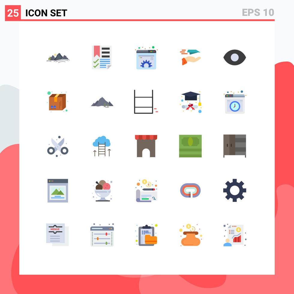 satz von 25 modernen ui-symbolen symbole zeichen für papierflieger handseite webausrüstung editierbare vektordesignelemente vektor