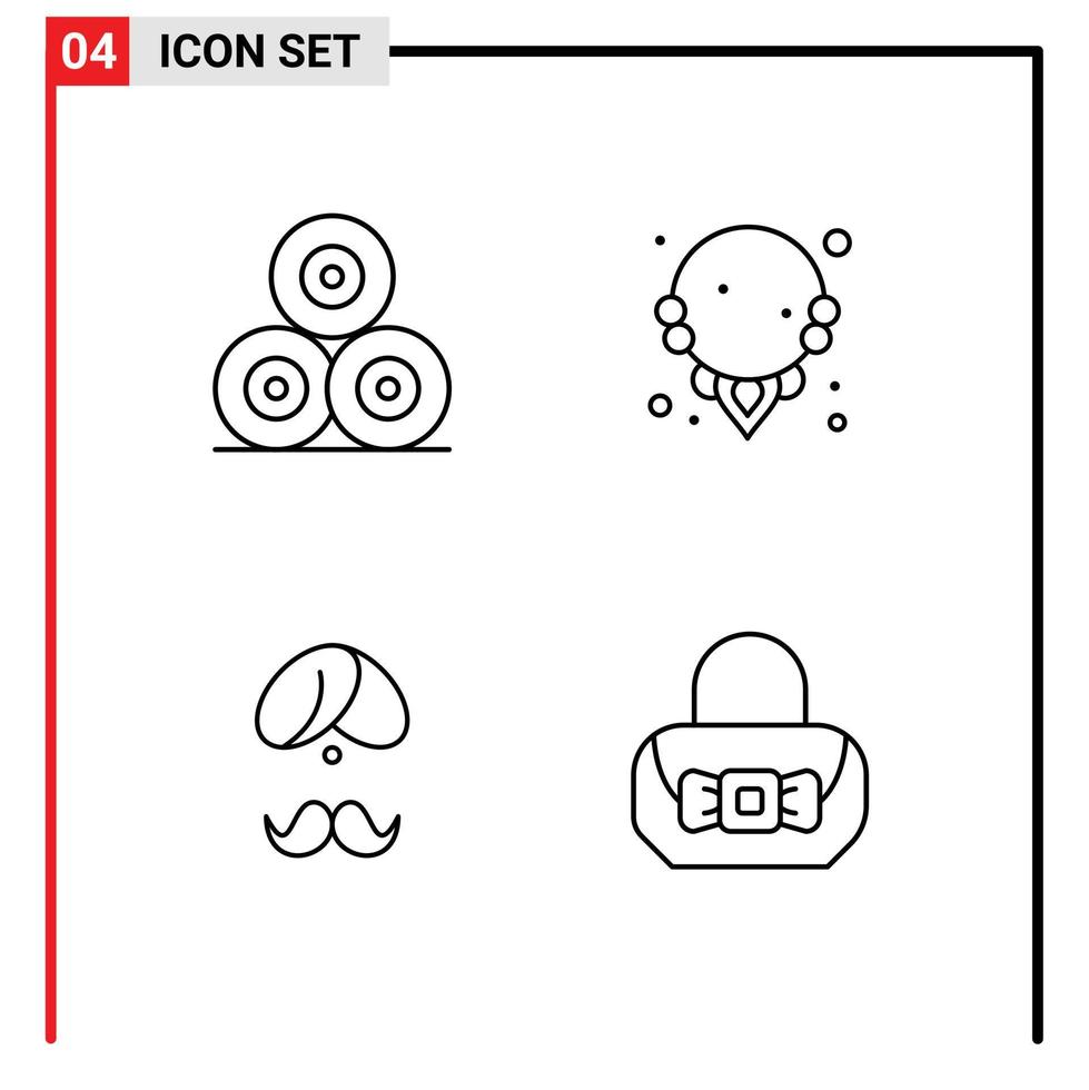 4 universell linje tecken symboler av bruka Indien by Smycken man redigerbar vektor design element