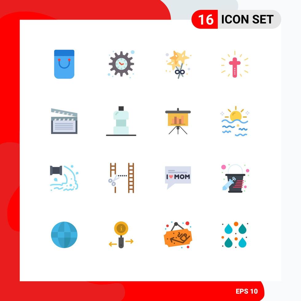 16 kreativ ikoner modern tecken och symboler av vatten video fest movis påsk redigerbar packa av kreativ vektor design element