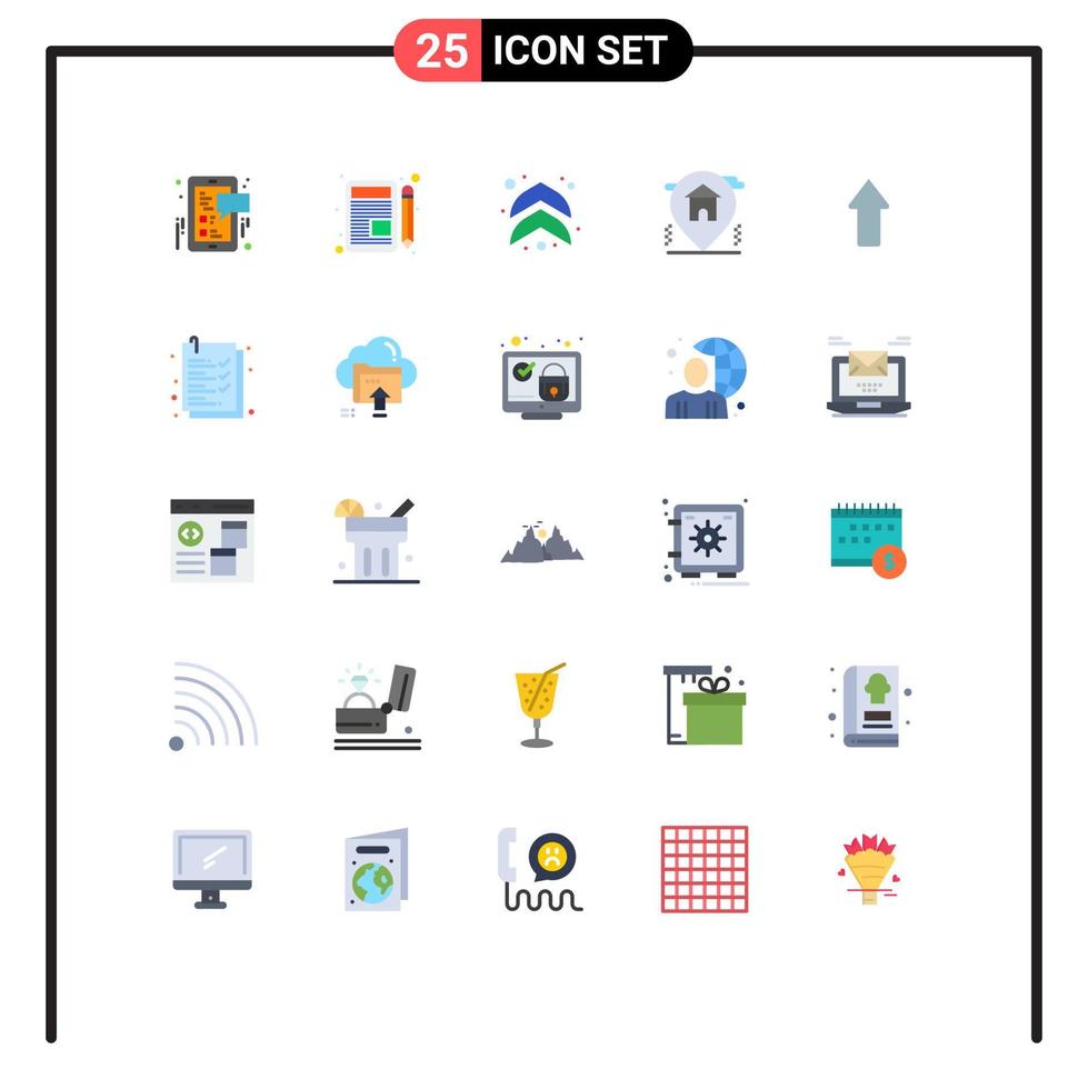 uppsättning av 25 modern ui ikoner symboler tecken för upp pil pil verklig egendom Hem redigerbar vektor design element