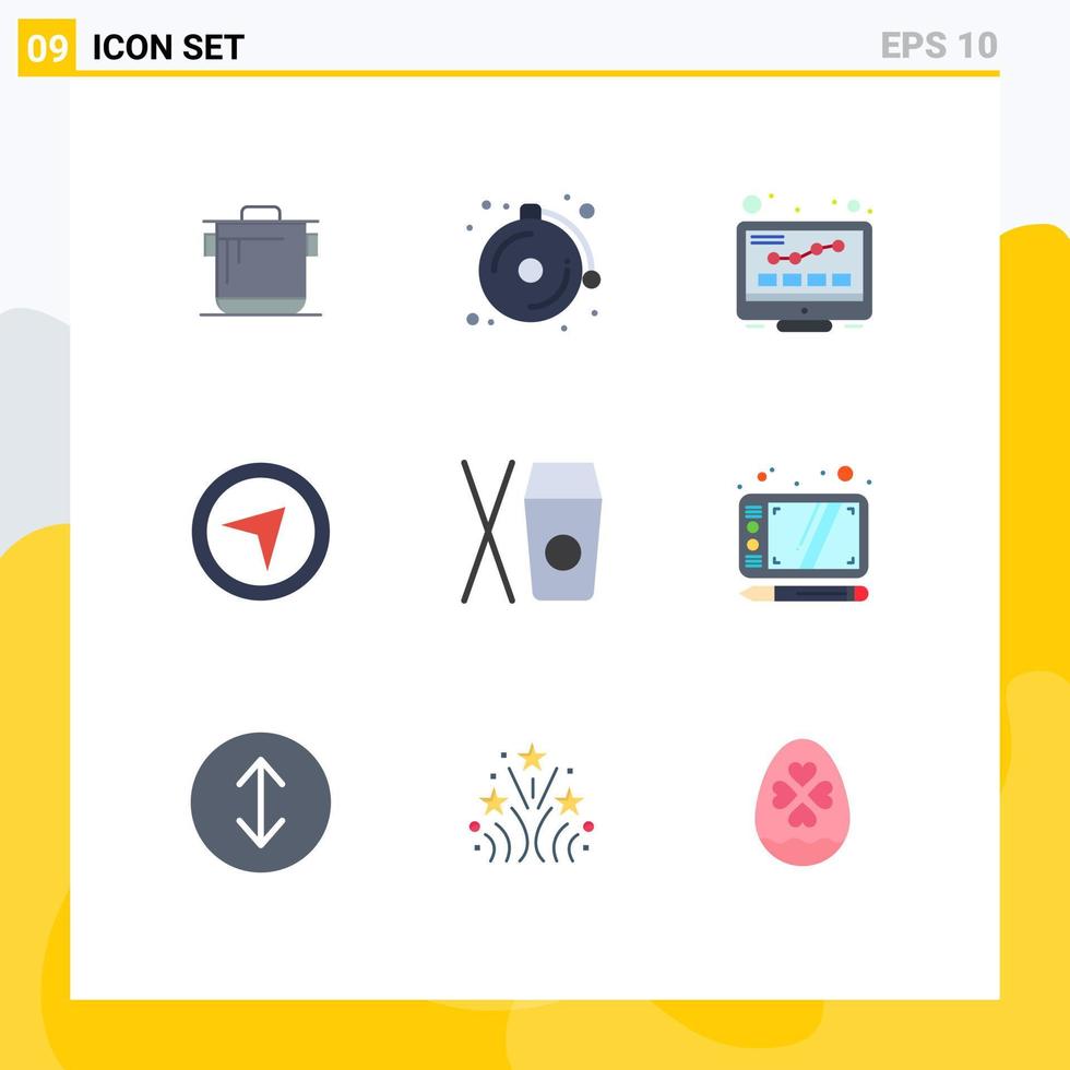 satz von 9 modernen ui symbolen symbole zeichen für design chinesische monitorbox karten editierbare vektordesignelemente vektor