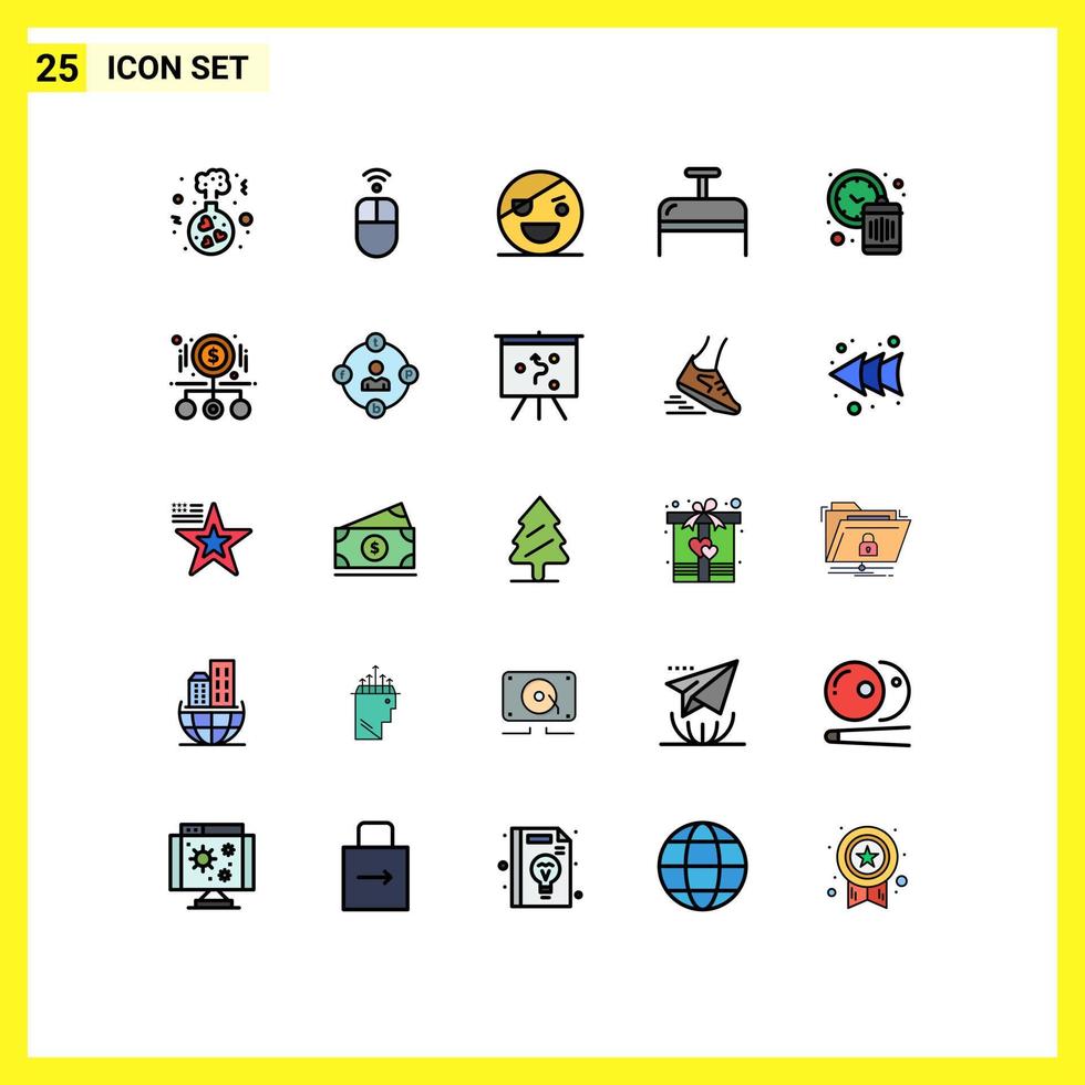 25 kreative Symbole, moderne Zeichen und Symbole des Managements, Reisen, Halloween-Gepäck, beängstigende, editierbare Vektordesign-Elemente vektor