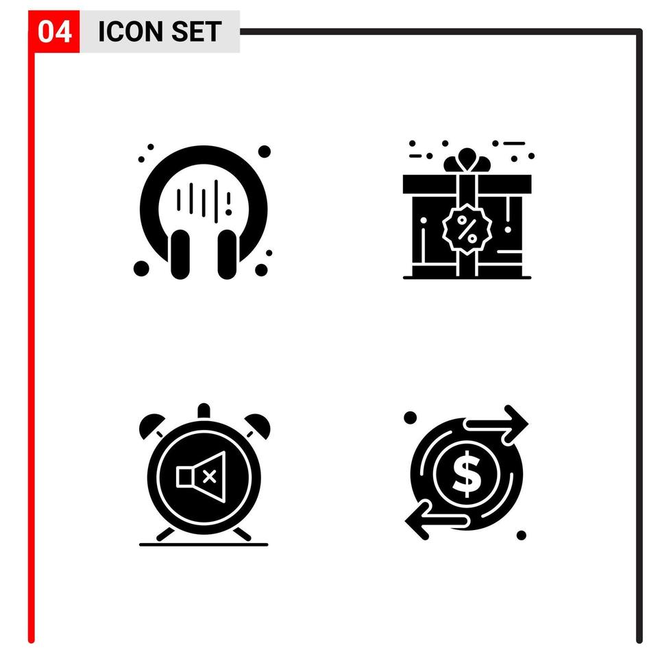 4 allmän ikoner för hemsida design skriva ut och mobil appar 4 glyf symboler tecken isolerat på vit bakgrund 4 ikon packa vektor