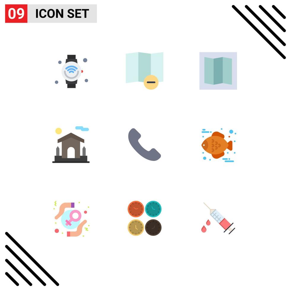 uppsättning av 9 modern ui ikoner symboler tecken för mat ring upp Karta telefon egendom redigerbar vektor design element