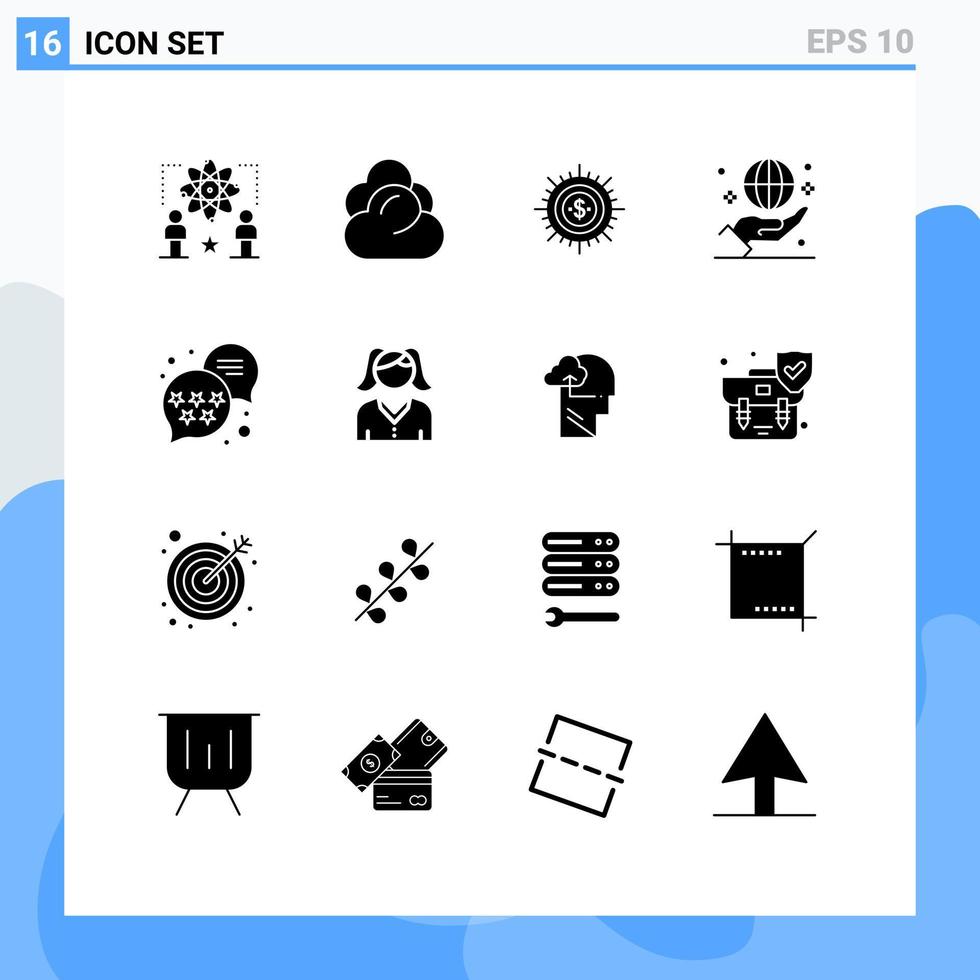 16 tematiska vektor fast glyfer och redigerbar symboler av global sätt lagring spendera finansiera redigerbar vektor design element