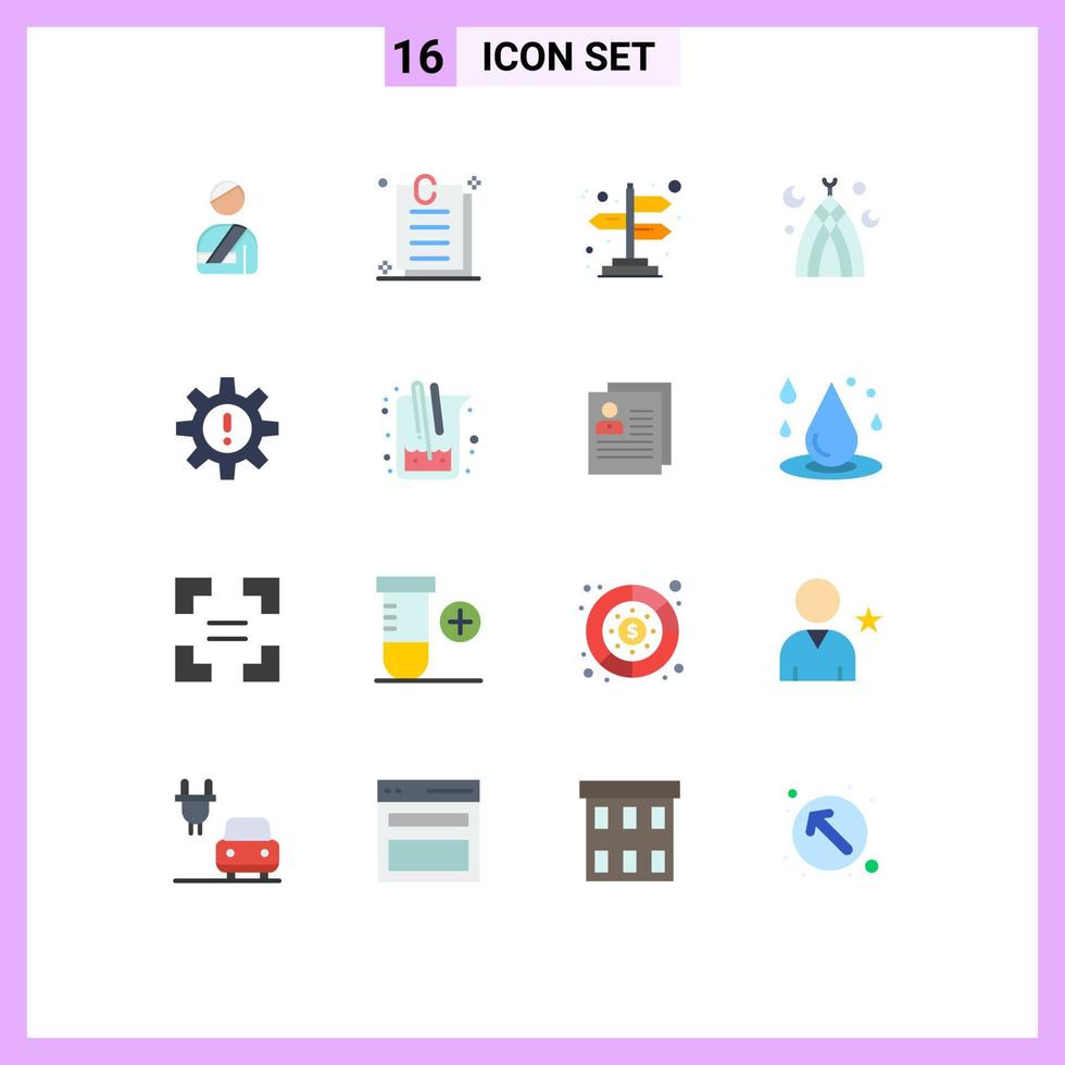 16 universelle Flachfarben für Web- und mobile Anwendungen Ressourcen Human Direction hr Moschee editierbares Paket kreativer Vektordesign-Elemente vektor
