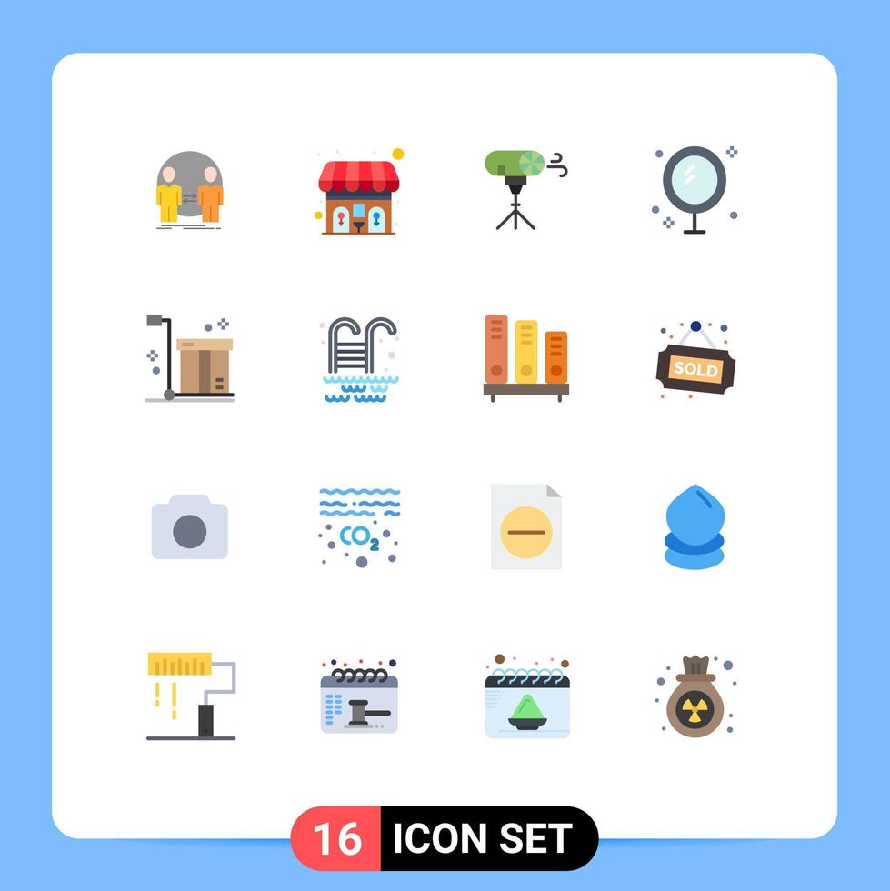 användare gränssnitt packa av 16 grundläggande platt färger av låda spegel effekter rengöring bad redigerbar packa av kreativ vektor design element