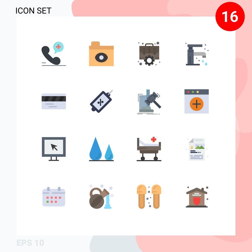 piktogram uppsättning av 16 enkel platt färger av transport kran förvaltning handfat badrum redigerbar packa av kreativ vektor design element