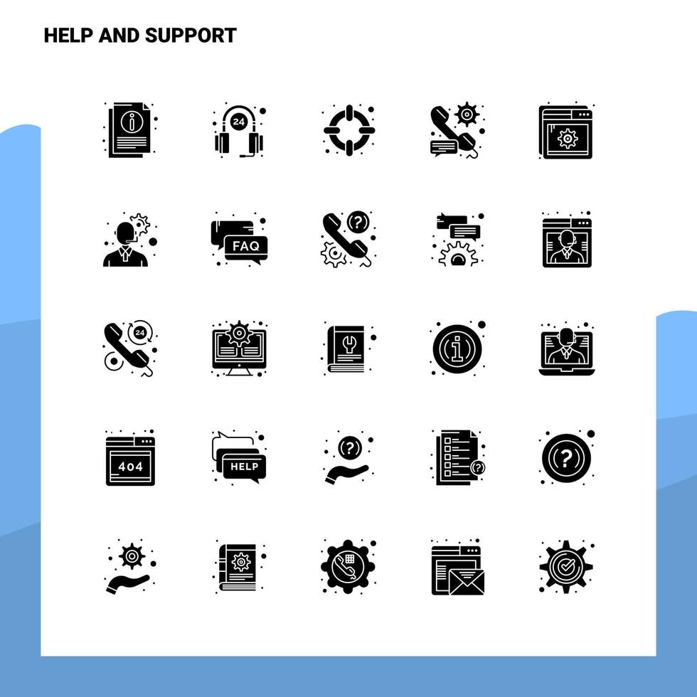 25 hjälp och Stöd ikon uppsättning fast glyf ikon vektor illustration mall för webb och mobil idéer för företag företag