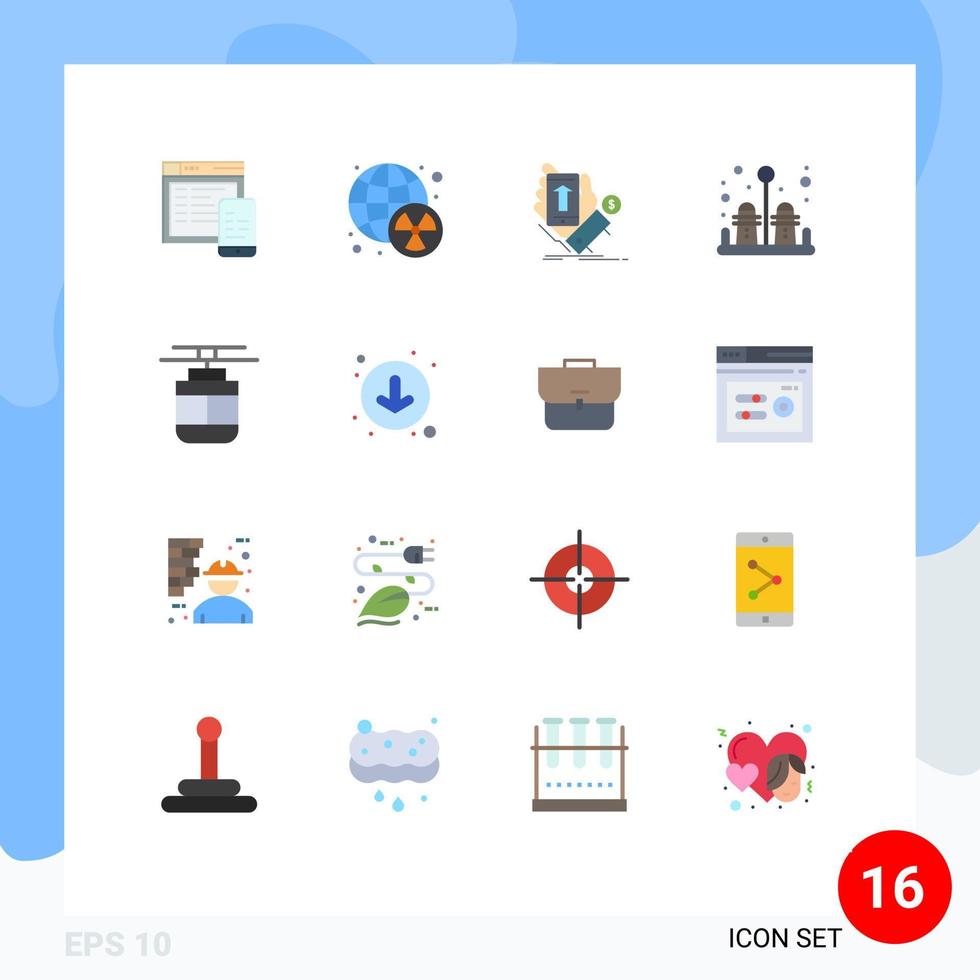 mobil gränssnitt platt Färg uppsättning av 16 piktogram av översikt kök telefon salt valuta redigerbar packa av kreativ vektor design element