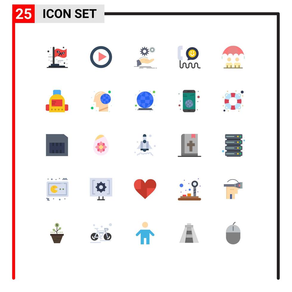 25 kreative Symbole, moderne Zeichen und Symbole der Geschäftshilfe, Handkontakt, Anruf, editierbare Vektordesign-Elemente vektor