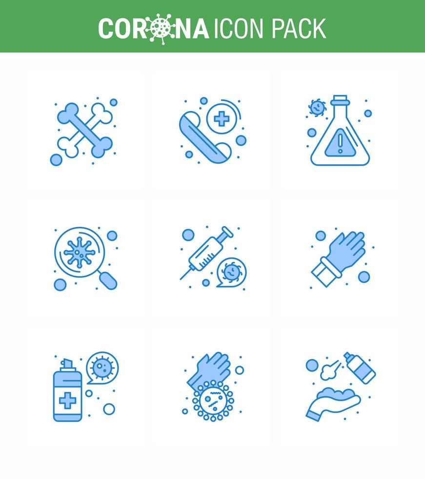 einfacher satz von covid19 schutz blau 25 icon pack symbol enthalten impfstoff medizin labor coronavirus virus virales coronavirus 2019nov krankheitsvektordesignelemente vektor