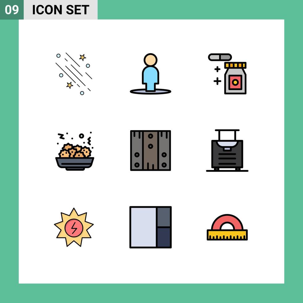 stock vektor ikon packa av 9 linje tecken och symboler för stock leverans läsplatta låda mat redigerbar vektor design element