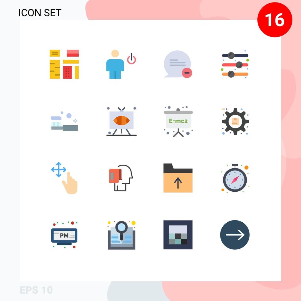 16 användare gränssnitt platt Färg packa av modern tecken och symboler av toggle växla av mänsklig design element mindre redigerbar packa av kreativ vektor design element