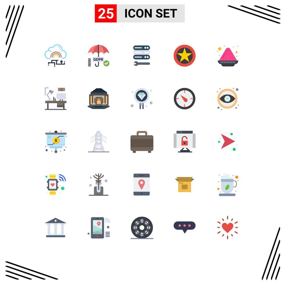 Stock Vector Icon Pack mit 25 Linienzeichen und Symbolen für Rangmedaillen sichere Insignien Web-editierbare Vektordesign-Elemente