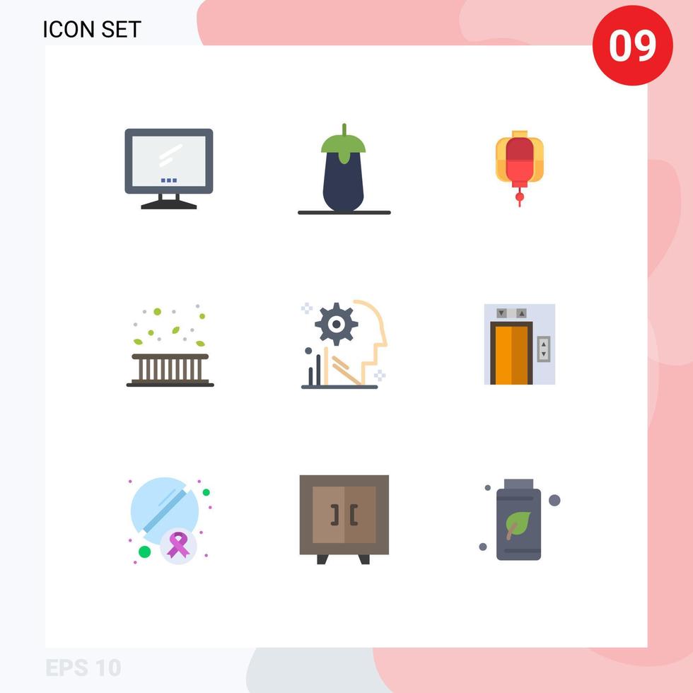 Packung mit 9 modernen flachen Farbzeichen und Symbolen für Web-Printmedien wie chinesische editierbare Vektordesign-Elemente für den Lebensmittelbereich der Herbstgrenze vektor