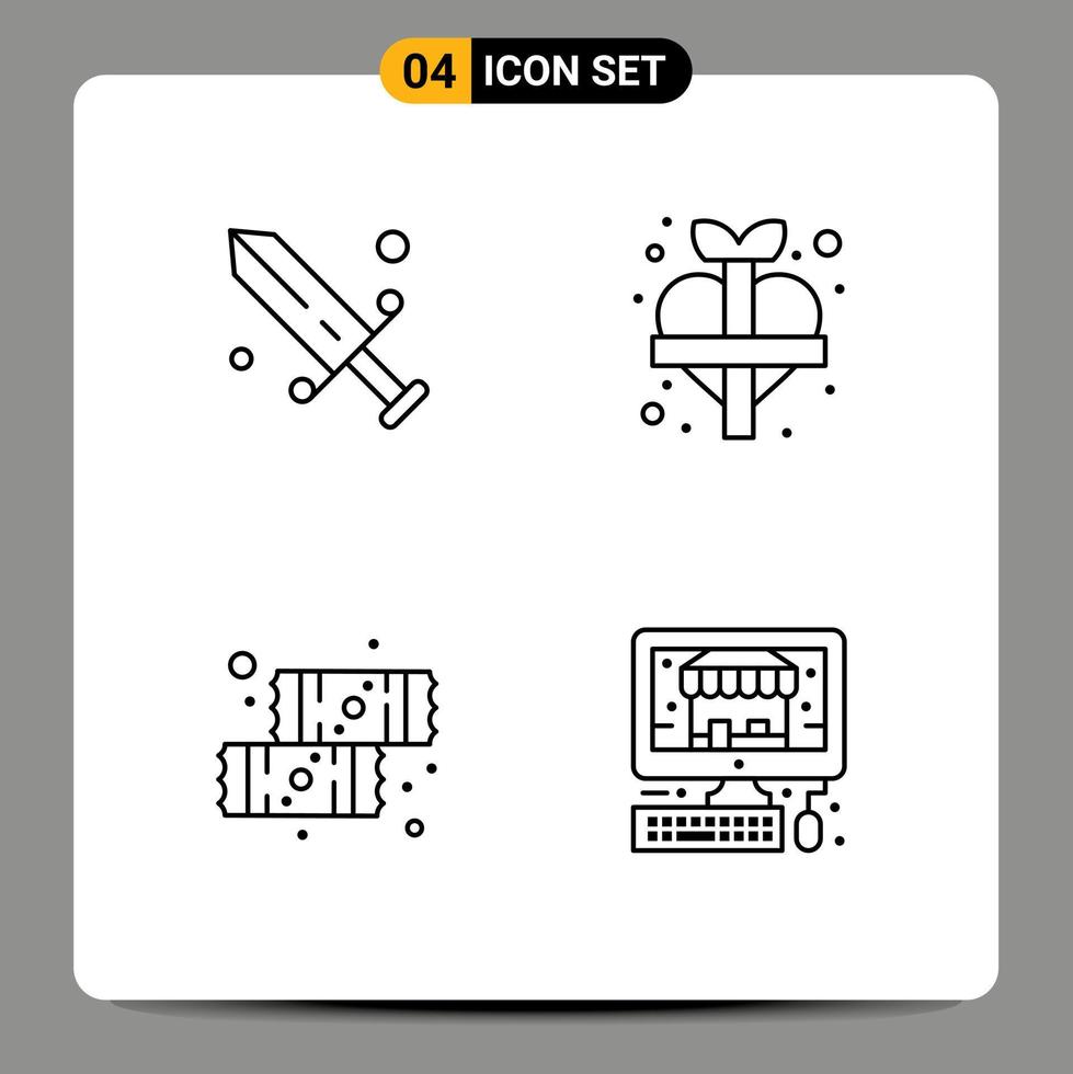 4 kreativ ikoner modern tecken och symboler av konkurrens efterrätt olympic plus sötsaker redigerbar vektor design element