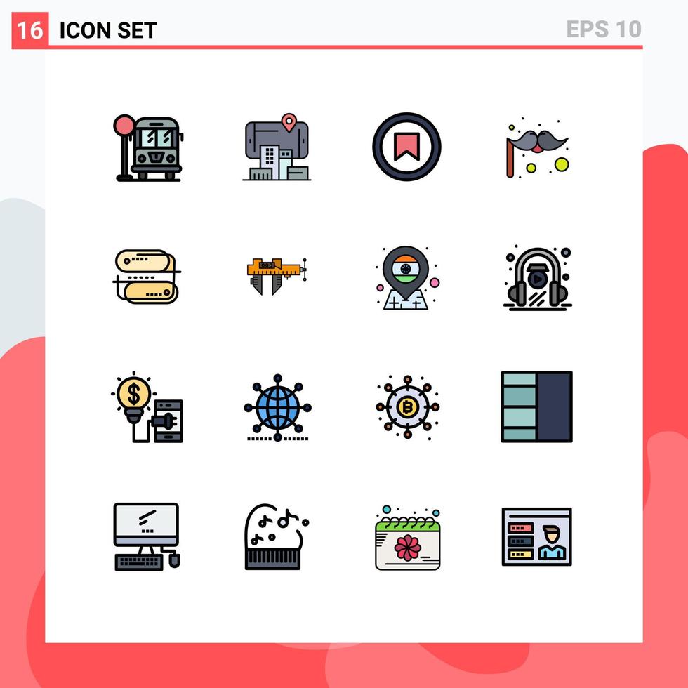 Aktienvektor-Icon-Pack mit 16 Zeilenzeichen und Symbolen für die Zahlungsadresse plus Blockchain-Technologie-Kostüm editierbare kreative Vektordesign-Elemente vektor
