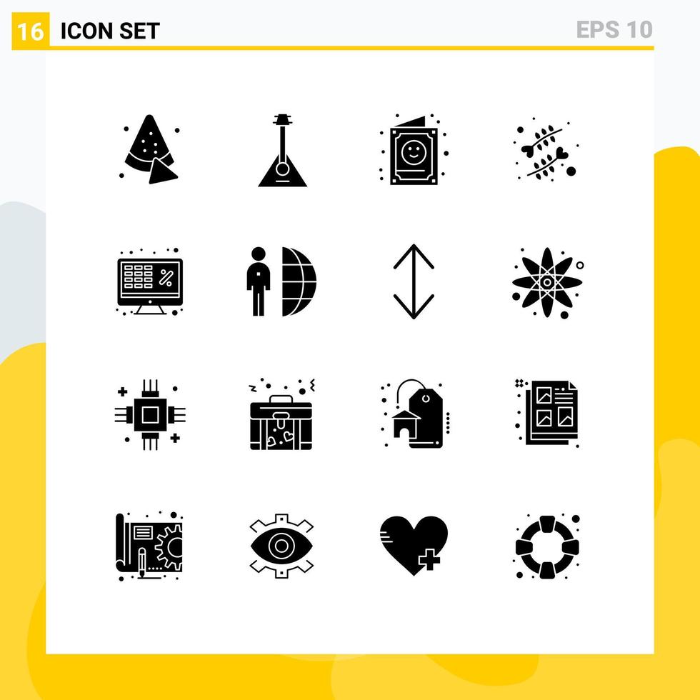 16 kreative Symbole moderne Zeichen und Symbole von Geschäftsliebeskarten-Herzkindern editierbare Vektordesign-Elemente vektor