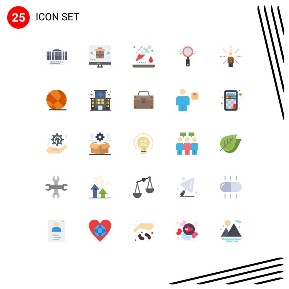 25 kreative Symbole moderne Zeichen und Symbole der Zoom-Glas-Online-Suchpipette editierbare Vektordesign-Elemente vektor