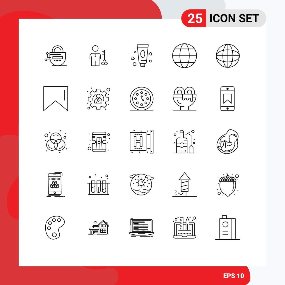 25 kreativ ikoner modern tecken och symboler av natur miljö person jord lotion redigerbar vektor design element