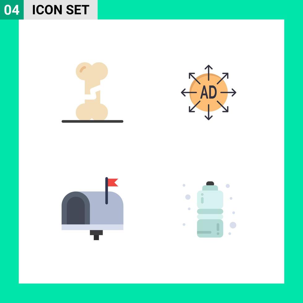 uppsättning av 4 kommersiell platt ikoner packa för ben Kontakt mänsklig reklam underkastelse e-post redigerbar vektor design element
