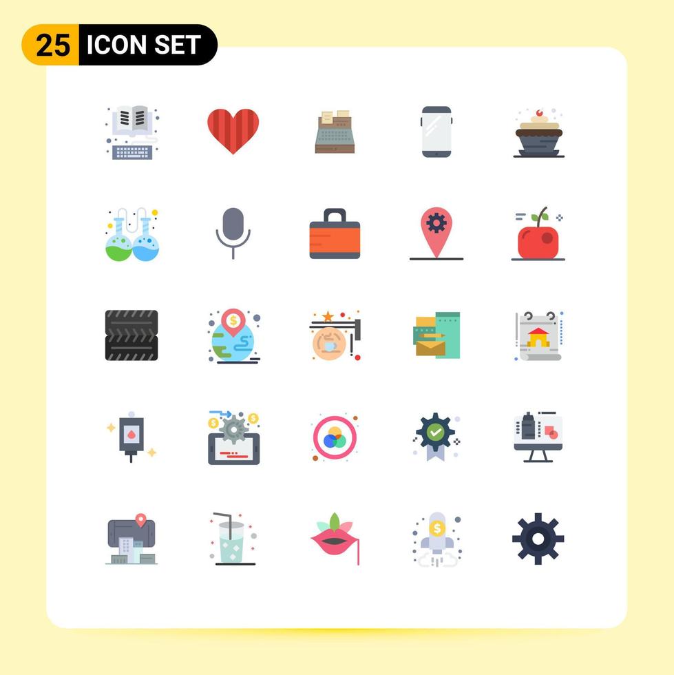 25 universell platt färger uppsättning för webb och mobil tillämpningar huawei smart telefon favorit telefon skrivare redigerbar vektor design element