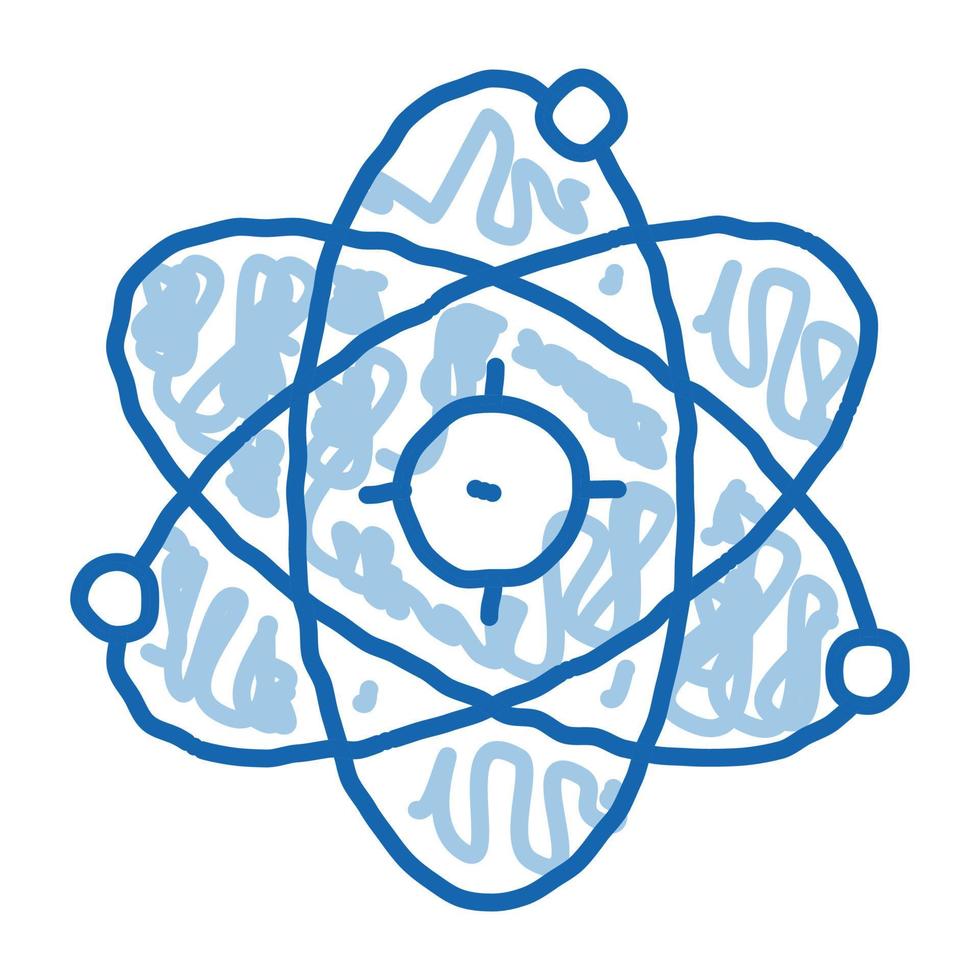 Atom-Molekül-Doodle-Symbol handgezeichnete Illustration vektor