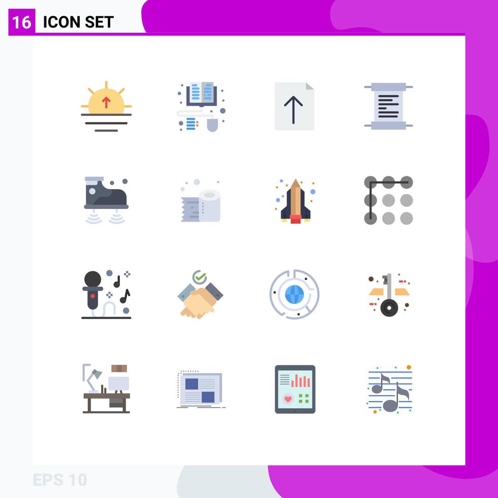 gruppe von 16 flachen farben zeichen und symbolen für reinigungspapierservice import wifi script editierbares paket kreativer vektordesignelemente vektor