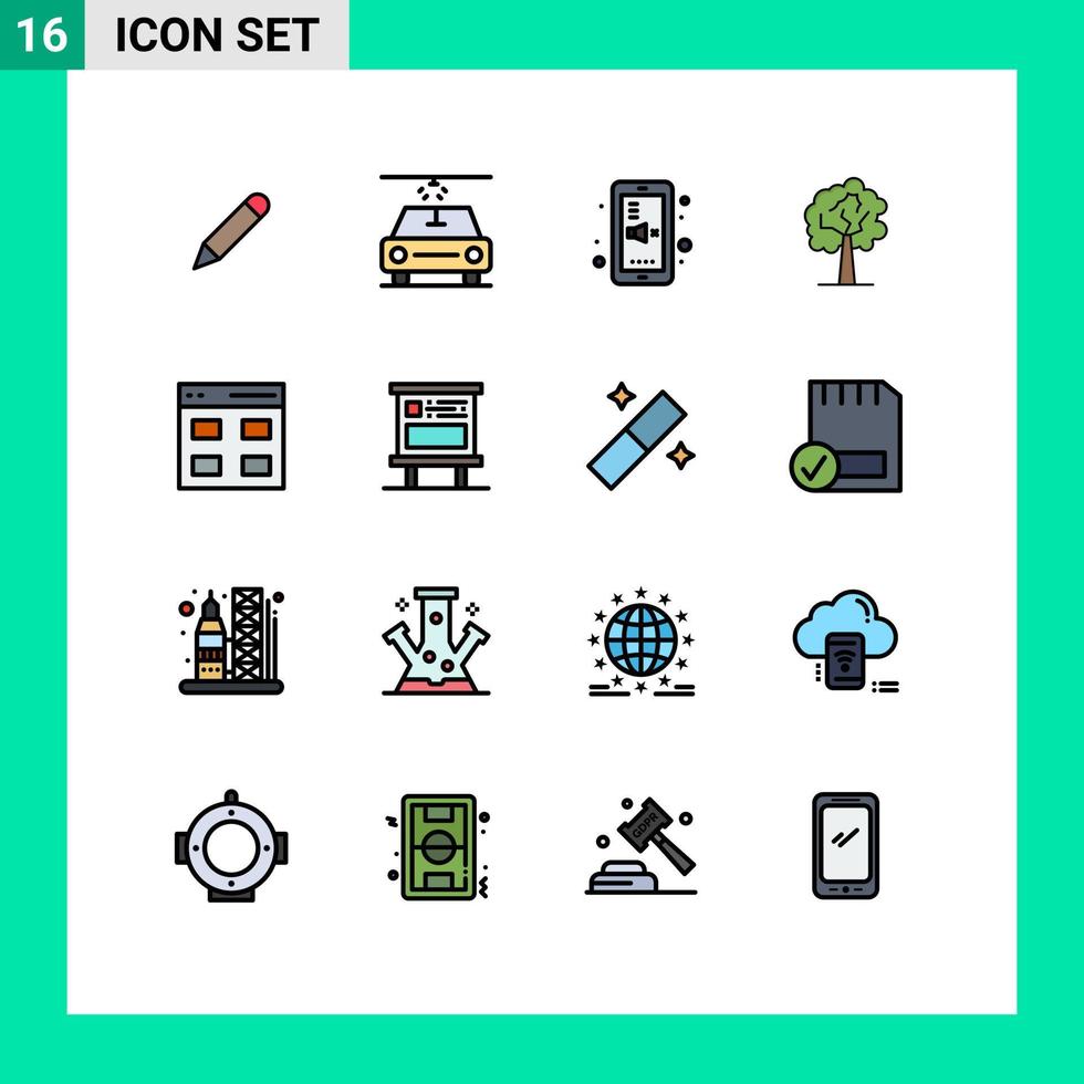 16 kreativ ikoner modern tecken och symboler av reklam gränssnitt telefon rutnät tillväxt redigerbar kreativ vektor design element