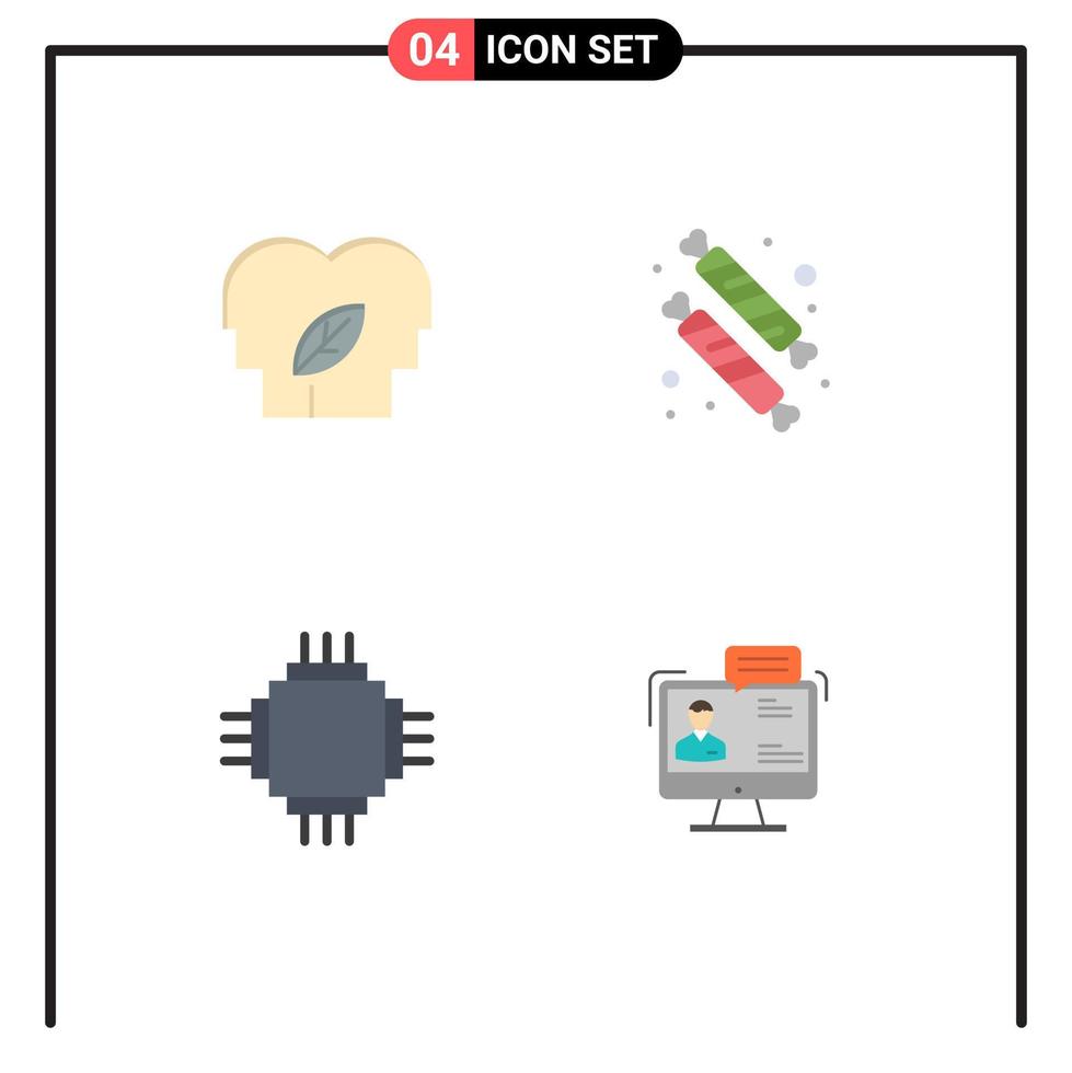 packa av 4 kreativ platt ikoner av eco enheter sinne efterrätt elektronisk redigerbar vektor design element
