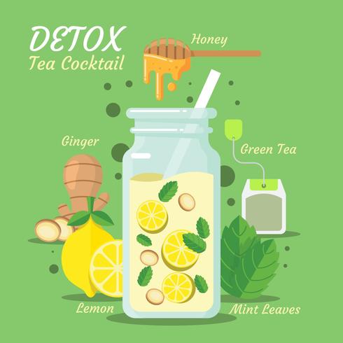 Tea Cocktail Detox Ingrediens vektor