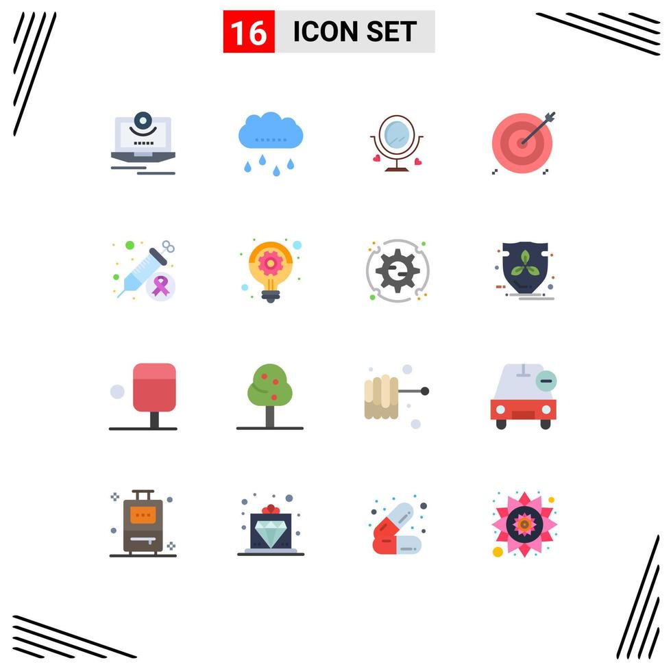universell ikon symboler grupp av 16 modern platt färger av mål kontanter tacksägelse företag Heard redigerbar packa av kreativ vektor design element