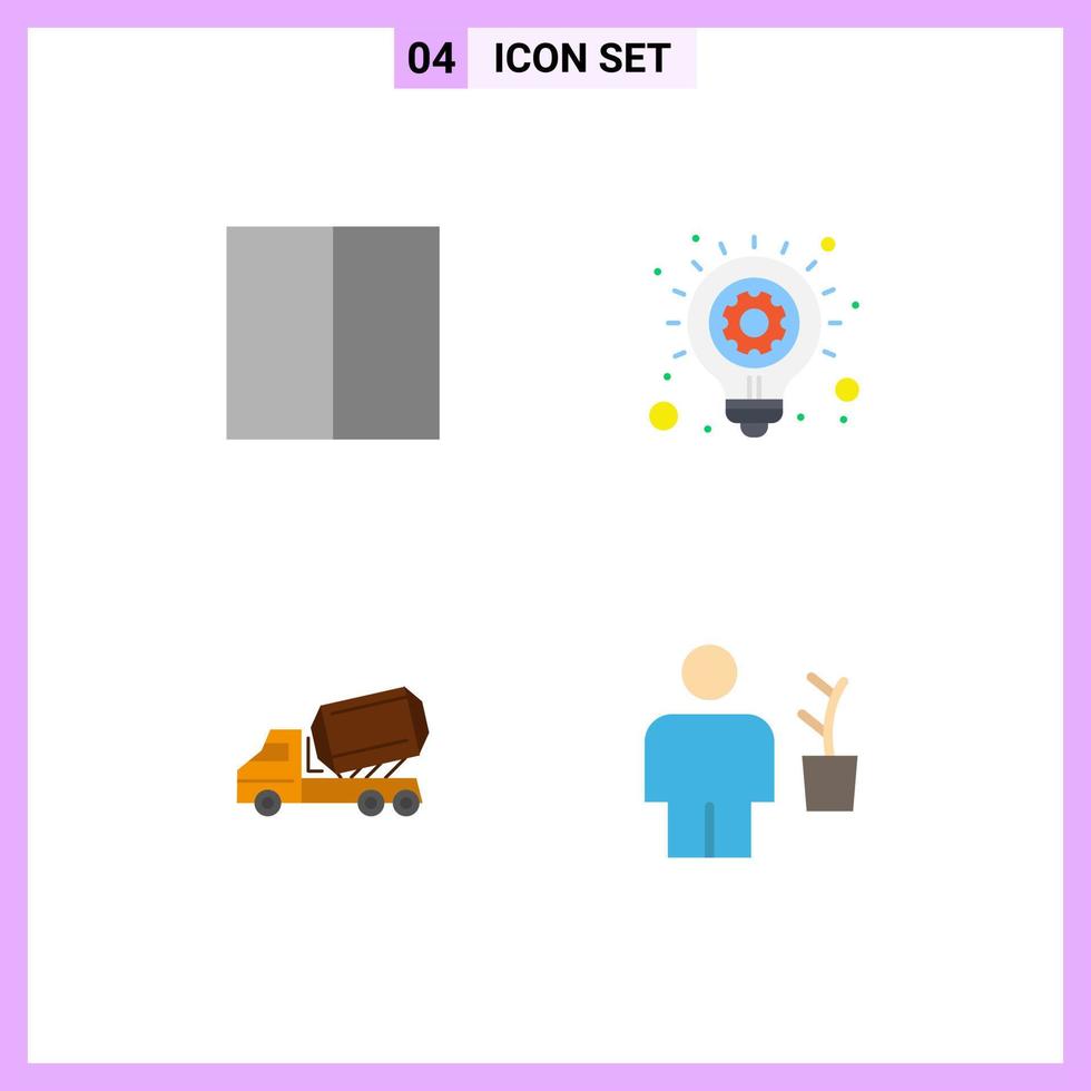 4 användare gränssnitt platt ikon packa av modern tecken och symboler av rutnät fordon aning lastbil avatar redigerbar vektor design element