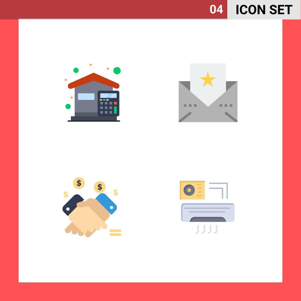 Satz von 4 modernen ui-Symbolen Symbole Zeichen für Rechnungen Marketingkosten Kartenverkauf editierbare Vektordesign-Elemente vektor