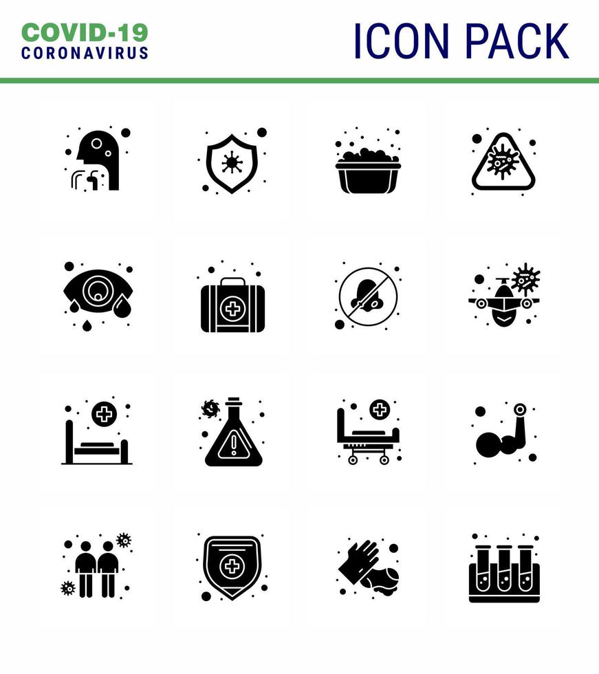 coronavirus 16 fast glyf svart ikon uppsättning på de tema av korona epidemi innehåller ikoner sådan som virus sjukdom desease korona tvål vatten viral coronavirus 2019 nov sjukdom vektor design element